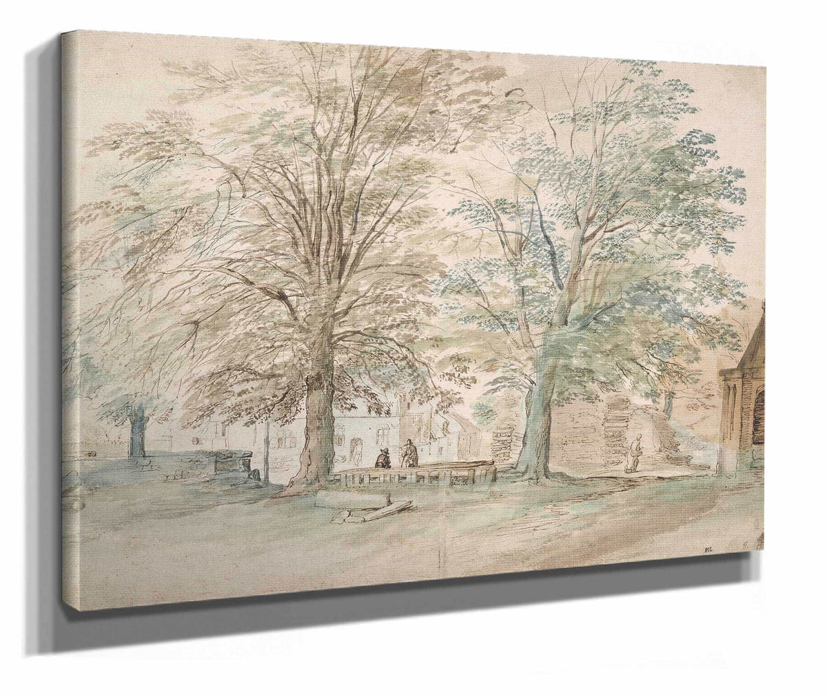 Village Meeting Place Under Two Old Trees by Jan Brueghel The Elder