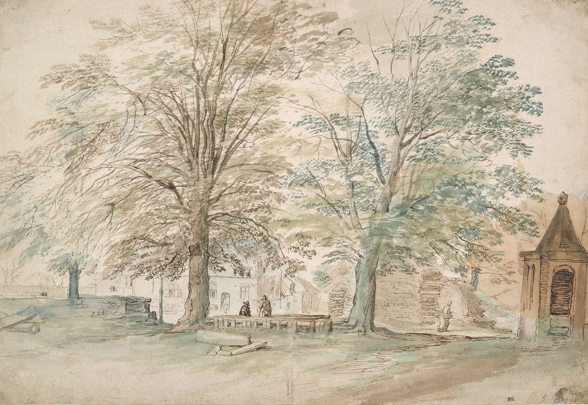 Village Meeting Place Under Two Old Trees by Jan Brueghel The Elder