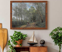 Ville Davray Le Cavalier A La Entree Du Bois by Jean Baptiste Camille Corot