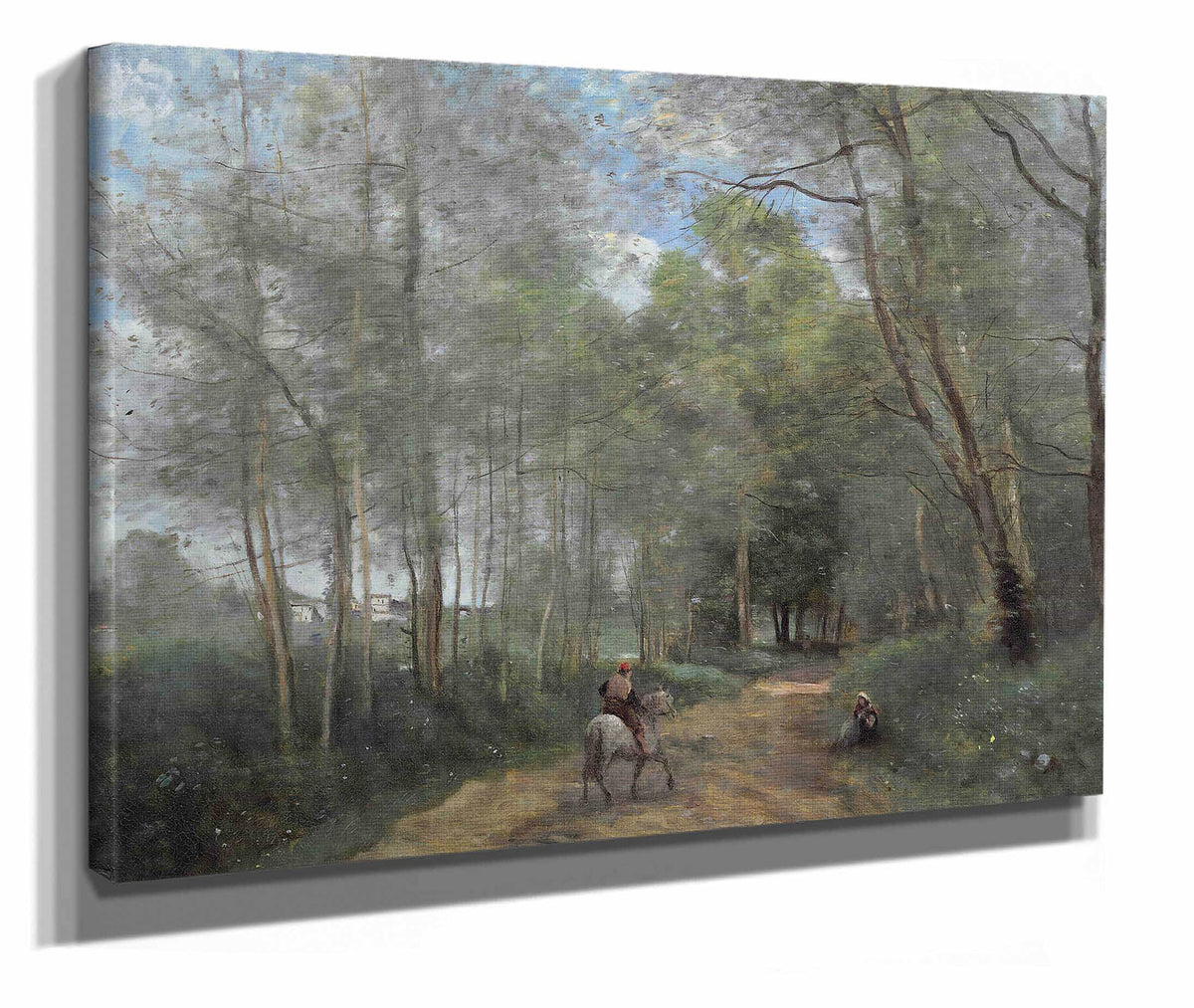 Ville Davray Le Cavalier A La Entree Du Bois by Jean Baptiste Camille Corot