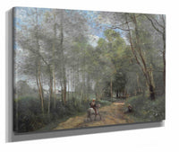 Ville Davray Le Cavalier A La Entree Du Bois by Jean Baptiste Camille Corot