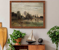 Ville Davray Vachere A Letang by Jean Baptiste Camille Corot