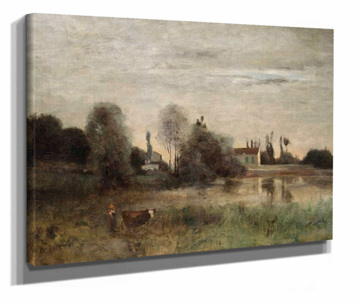 Ville Davray Vachere A Letang by Jean Baptiste Camille Corot