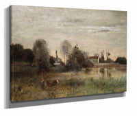 Ville Davray Vachere A Letang by Jean Baptiste Camille Corot