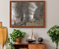 Ville Davray Woodland Path Bordering The Pond by Jean Baptiste Camille Corot