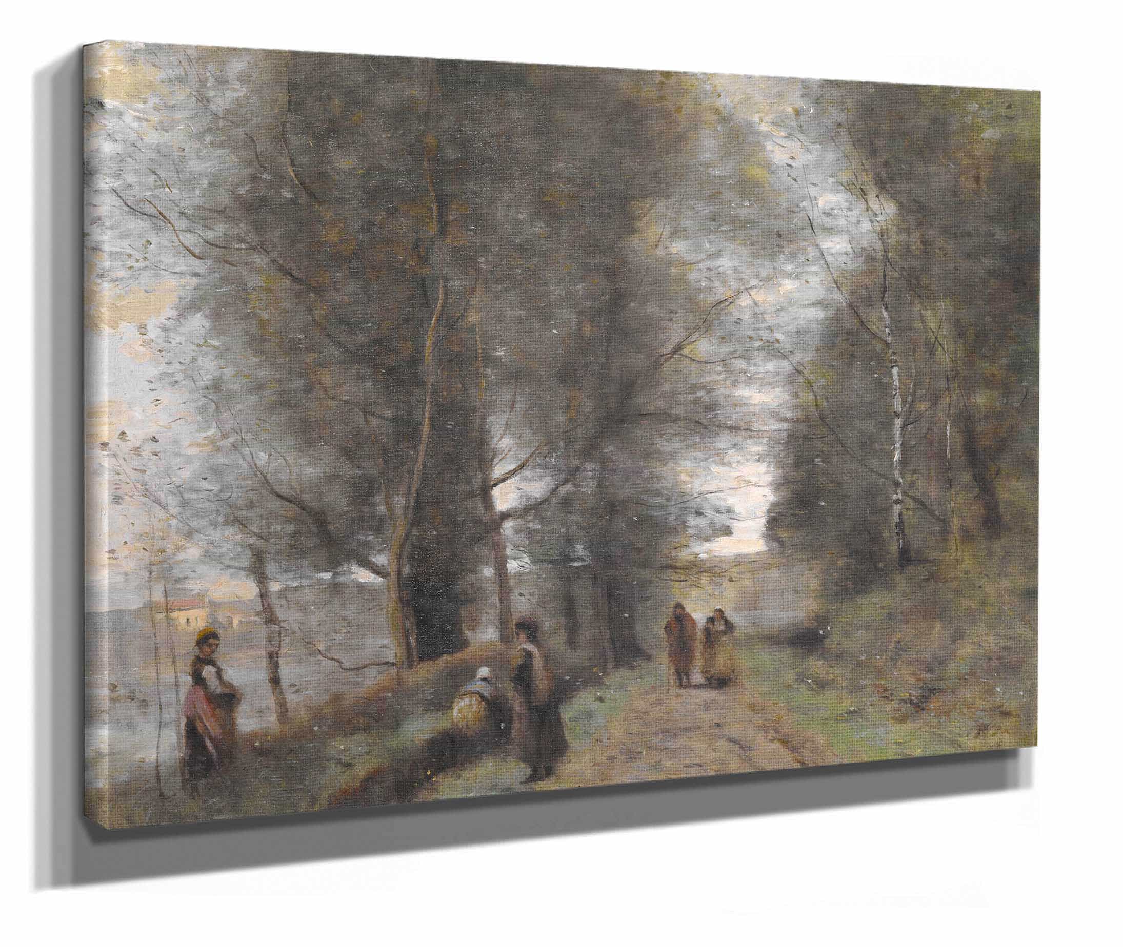 Ville Davray Woodland Path Bordering The Pond by Jean Baptiste Camille Corot