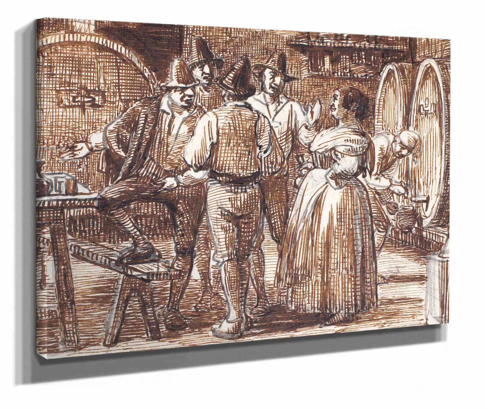 Vinen Proves I Kaelderen by Wilhelm Marstrand
