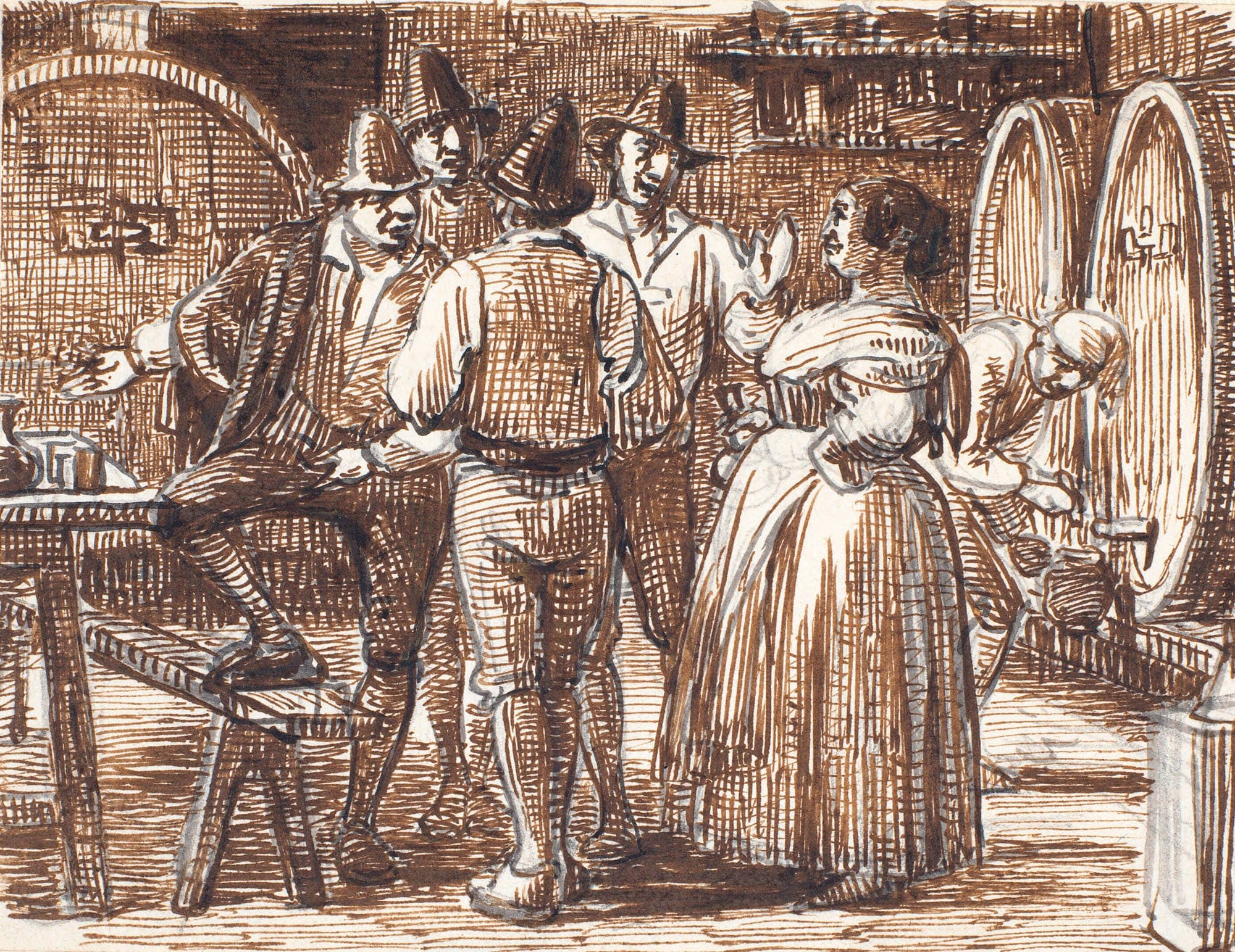 Vinen Proves I Kaelderen by Wilhelm Marstrand