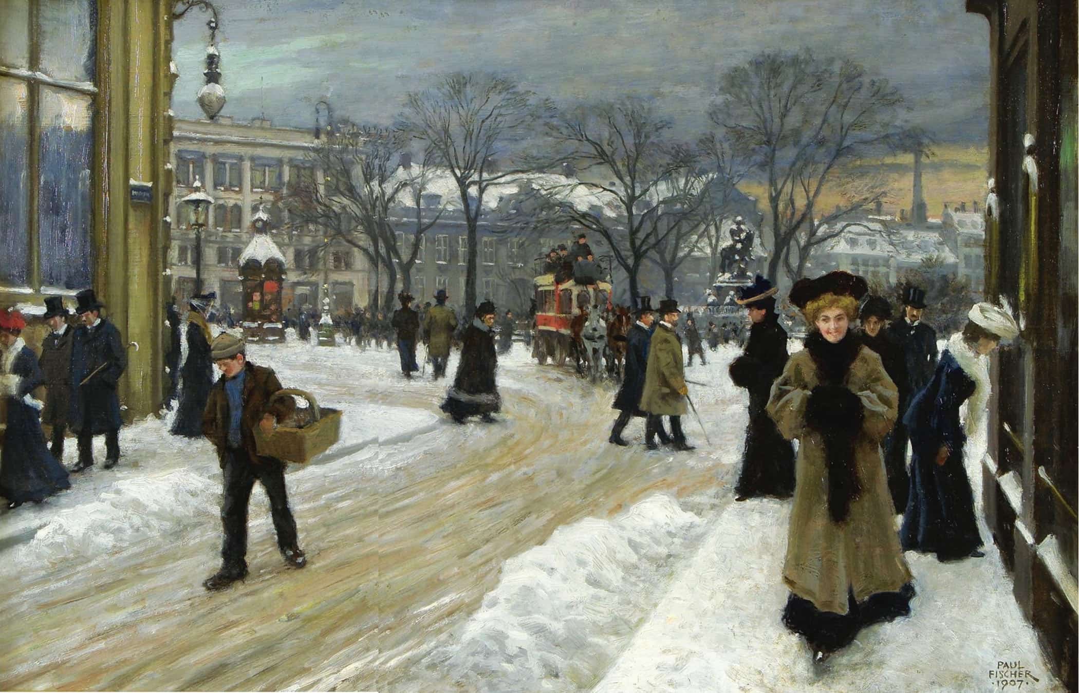 Vinterdag In Kongens Nytorv by Paul Fischer