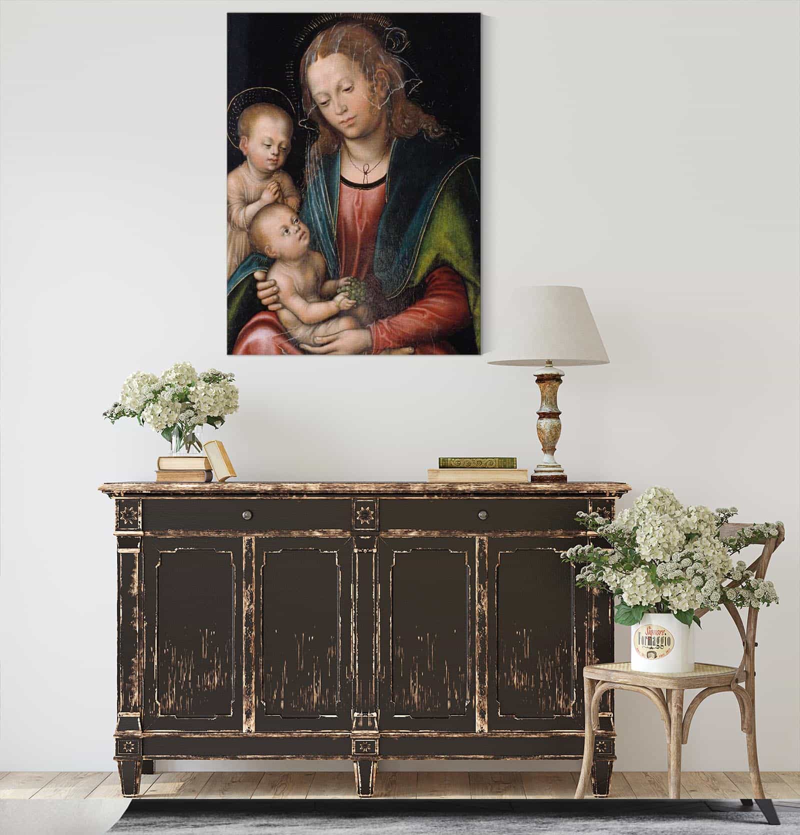 Virgin And Child Adored By The Infant St John by Lucas Cranach The Elder