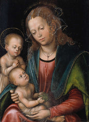 Virgin And Child Adored By The Infant St John by Lucas Cranach The Elder