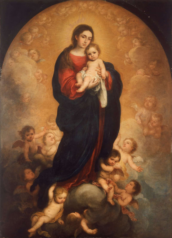 Virgin And Child In Glory by Bartolome Esteban Murillo