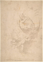 Virgin And Child On Crescent Moon With Putti   by Jusepe De Ribera
