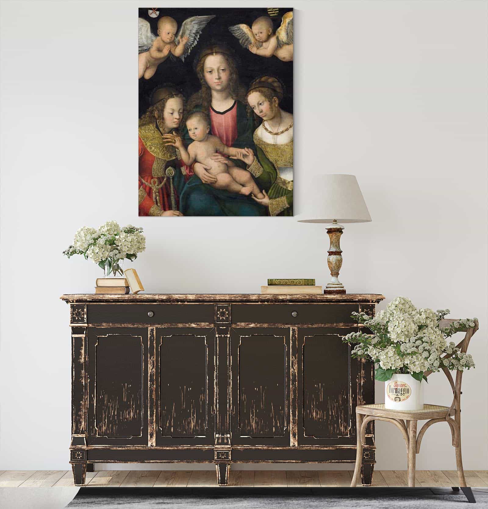 Virgin And Child With The Saints Catherine And Barbara by Lucas Cranach The Elder