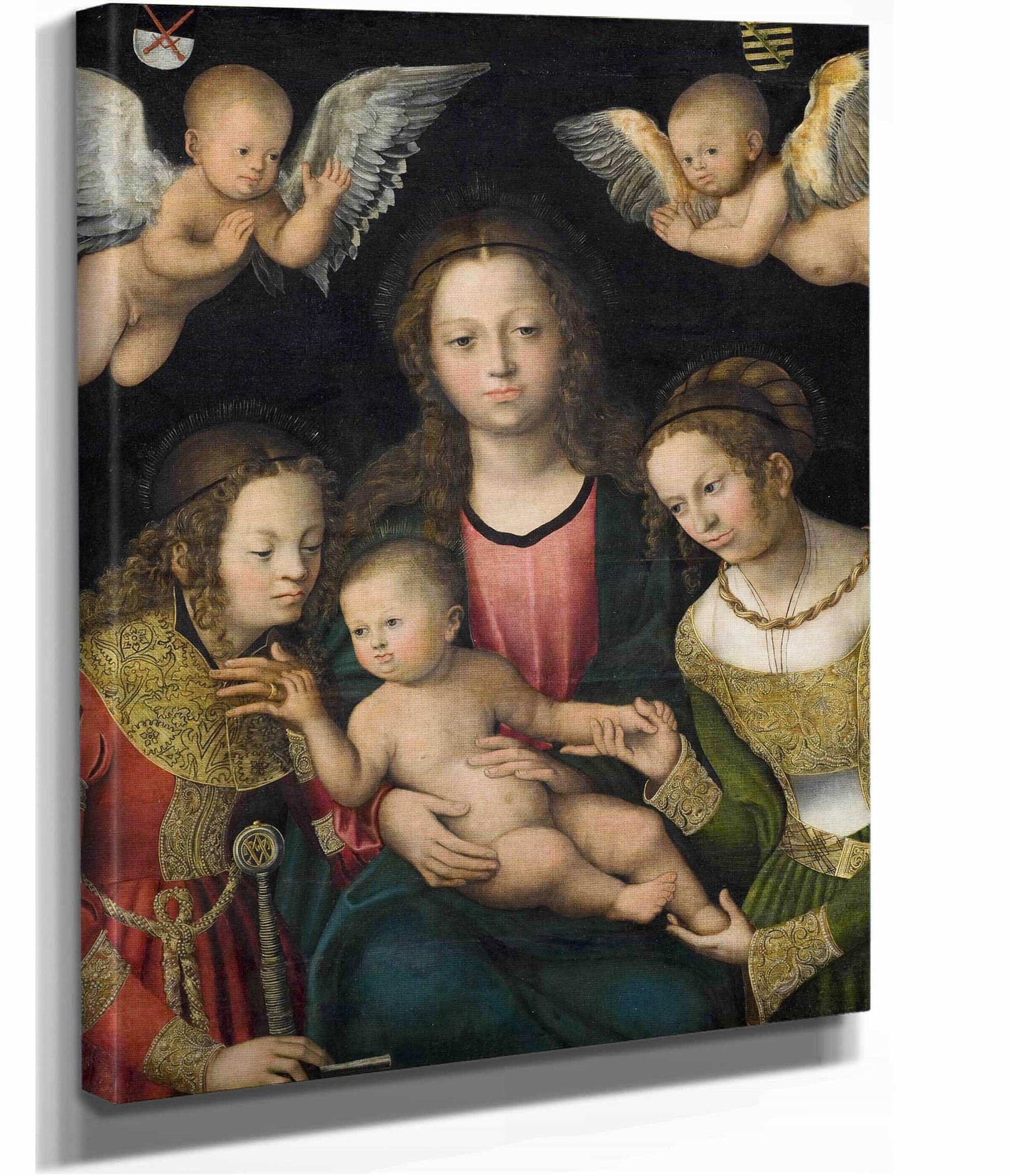 Virgin And Child With The Saints Catherine And Barbara by Lucas Cranach The Elder