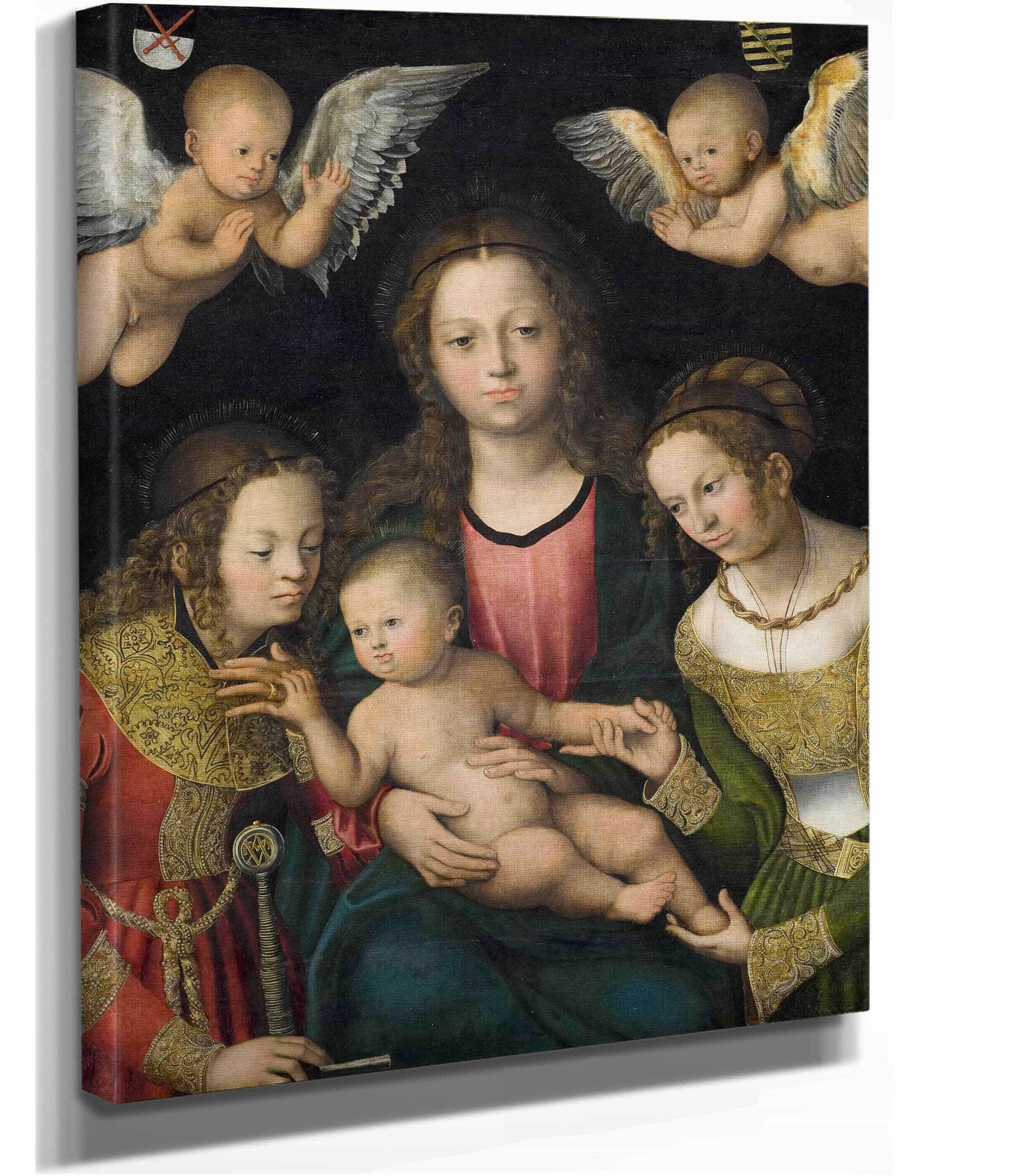 Virgin And Child With The Saints Catherine And Barbara by Lucas Cranach The Elder