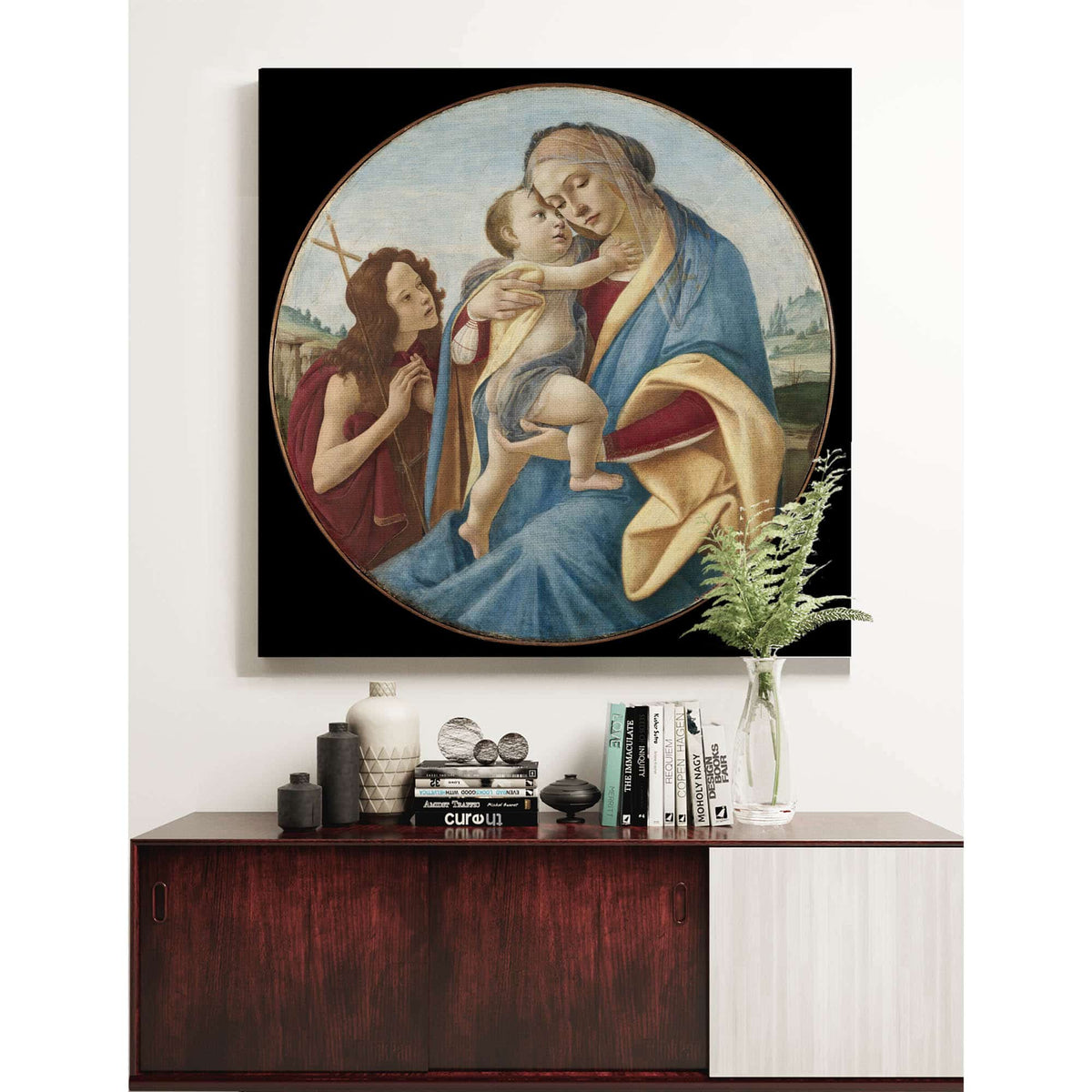 Virgin And Child With The Young Saint John The Baptist by Sandro Botticelli