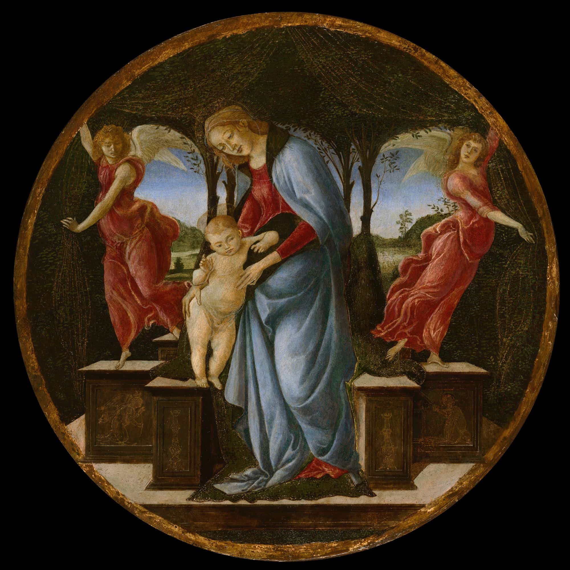 Virgin And Child With Two Angels by Sandro Botticelli