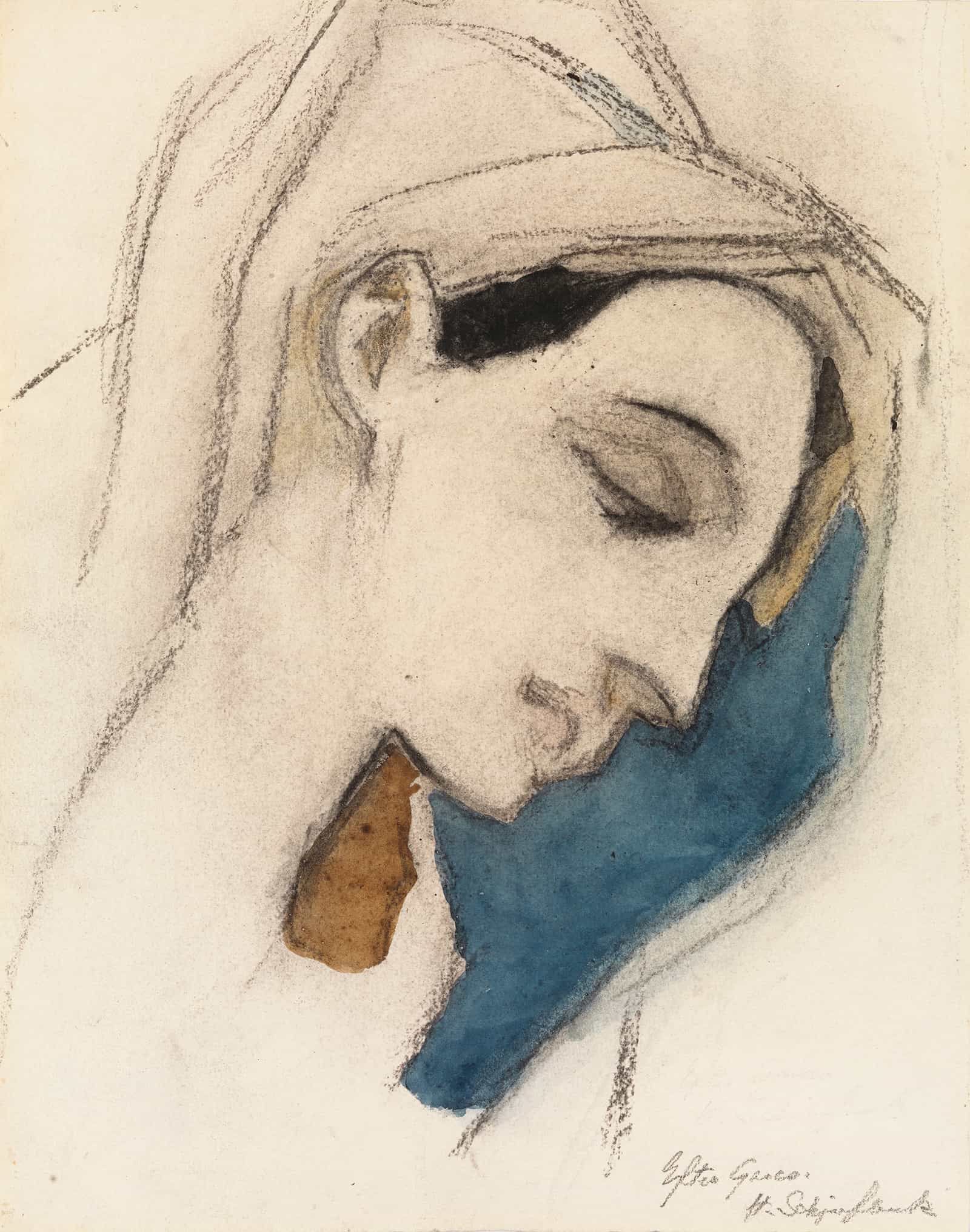 Virgin Mary After El Greco by Helene Schjerfbeck