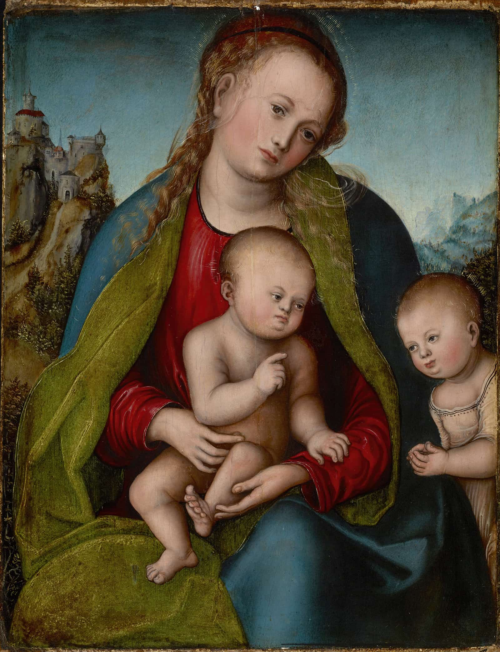 Virgin Mary With The Child And Saint John The Baptist by Lucas Cranach The Elder