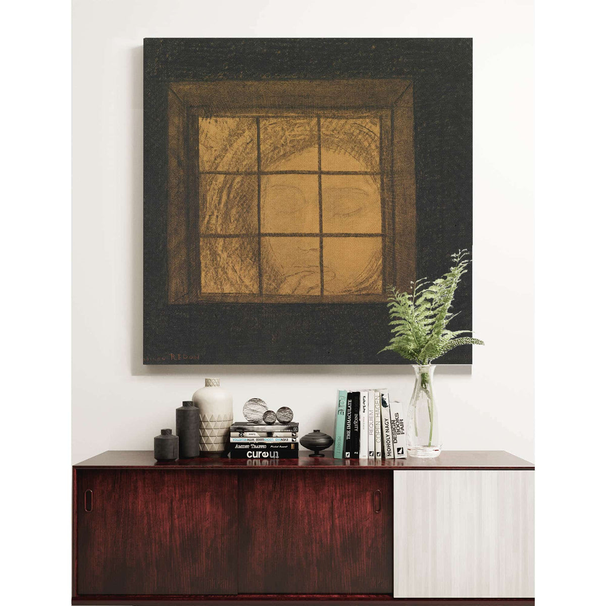 Visage Derriere Une Fenetre by Odilon Redon