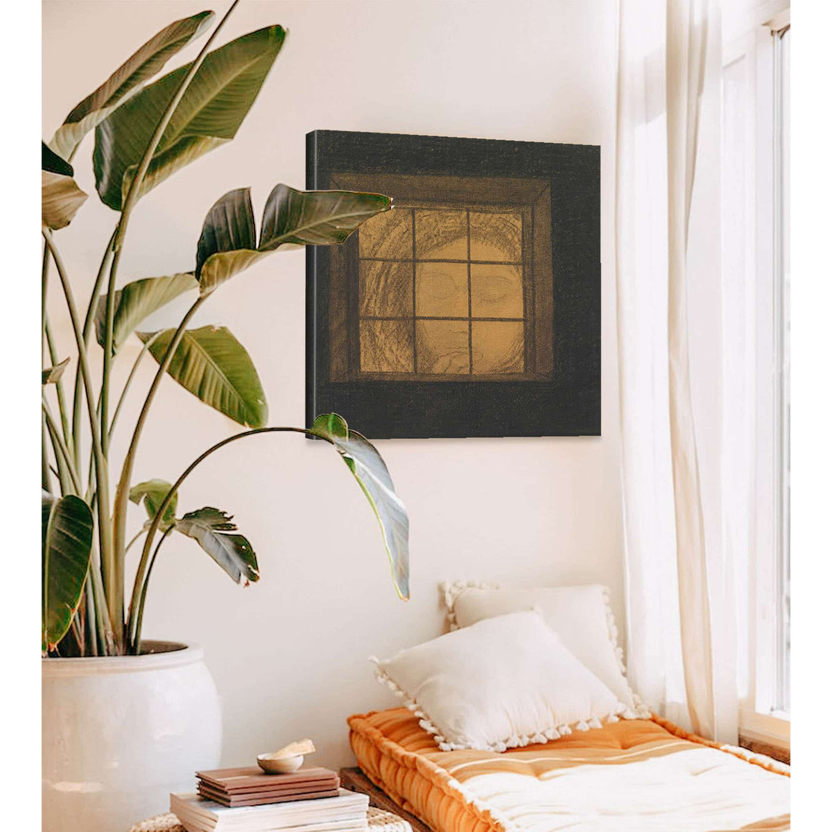 Visage Derriere Une Fenetre by Odilon Redon