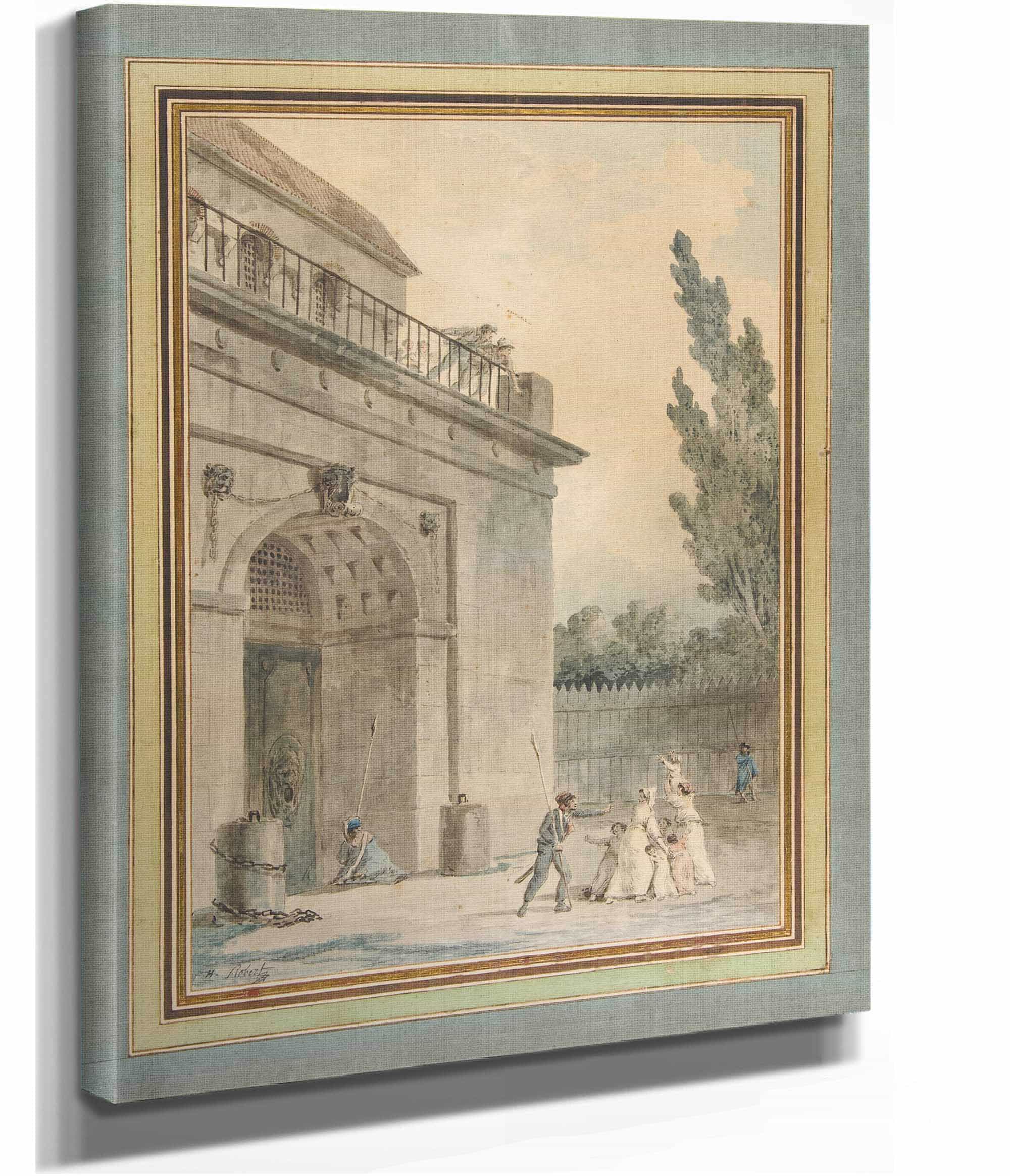 Visitors Leaving A Prison   by Hubert Robert