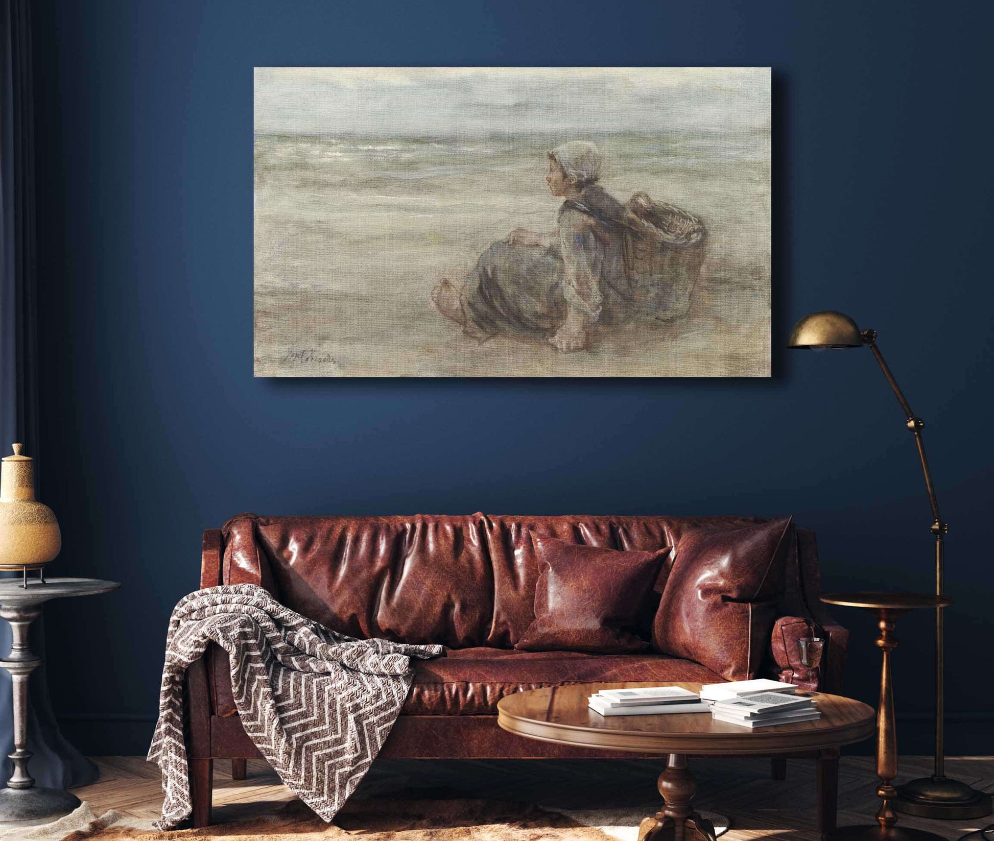 Vissersmeisje Op Het Strand by Jozef Israels