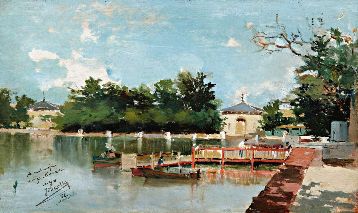 Vista Del Embarcadero Del Parque Del Retiro View Of The Jetty In The Retiro Gardens Madrid by Joaquin Sorolla