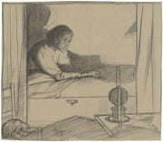 Vrouw Hogerhuis Zittend In Bed Tweede Ontwerp by Richard Nicolaus Roland Holst
