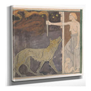 Vrouw Met Een Fakkel Een Kind En Een Wolf by Richard Nicolaus Roland Holst