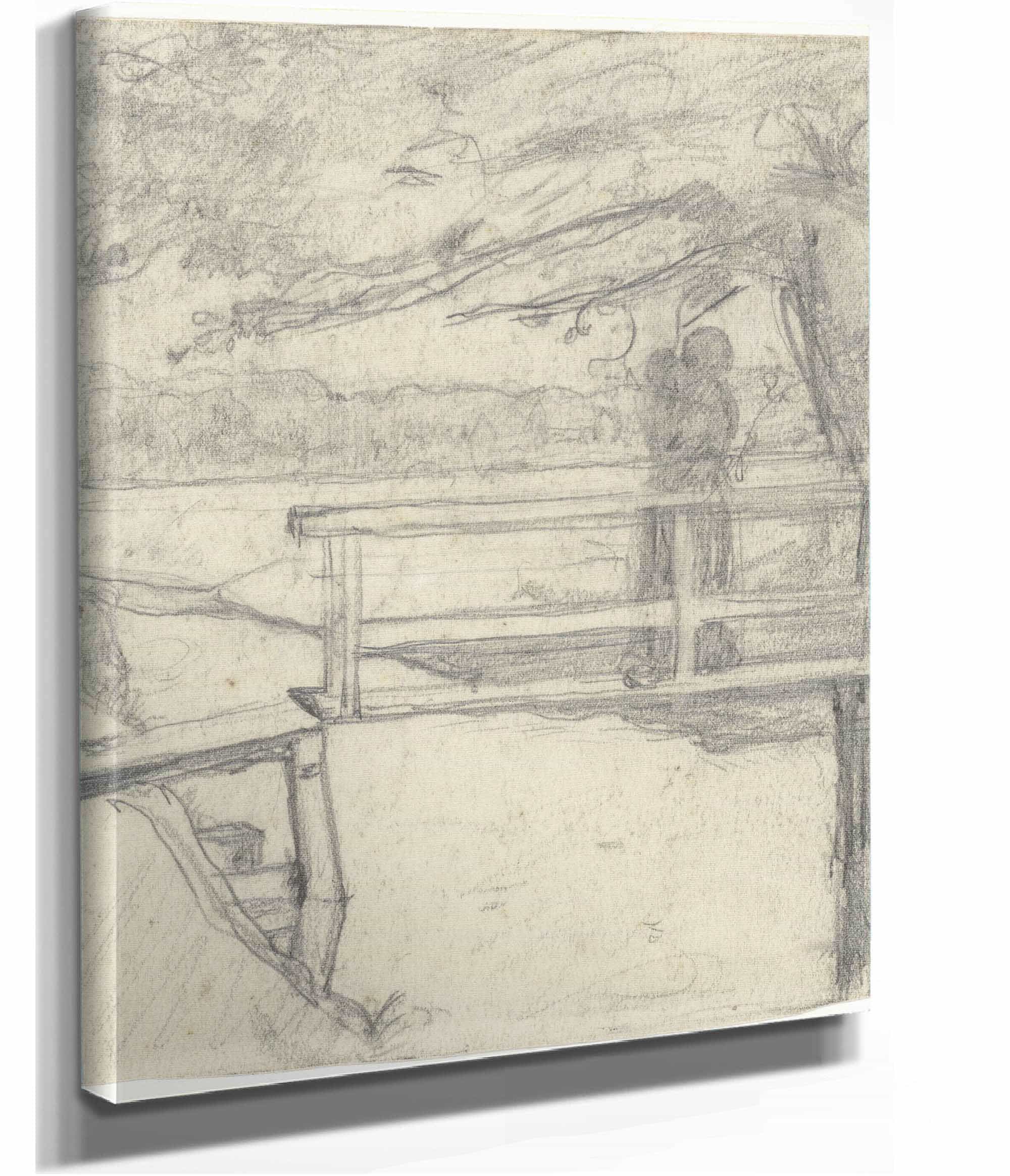 Vrouw Met Kind Op Een Bruggetje  by Richard Nicolaus Roland Holst