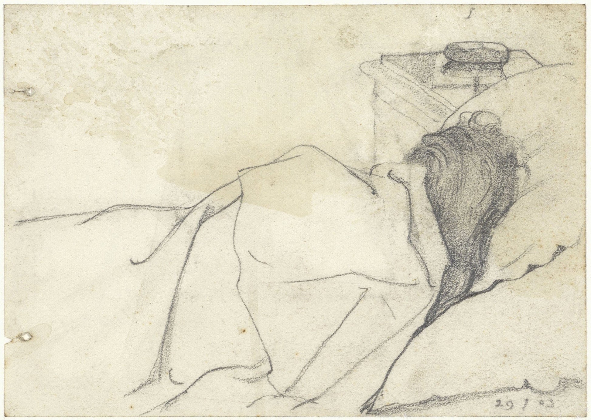 Vrouw Van Richard Roland Holst In Bed Met Afgewend Gezicht by Richard Nicolaus Roland Holst
