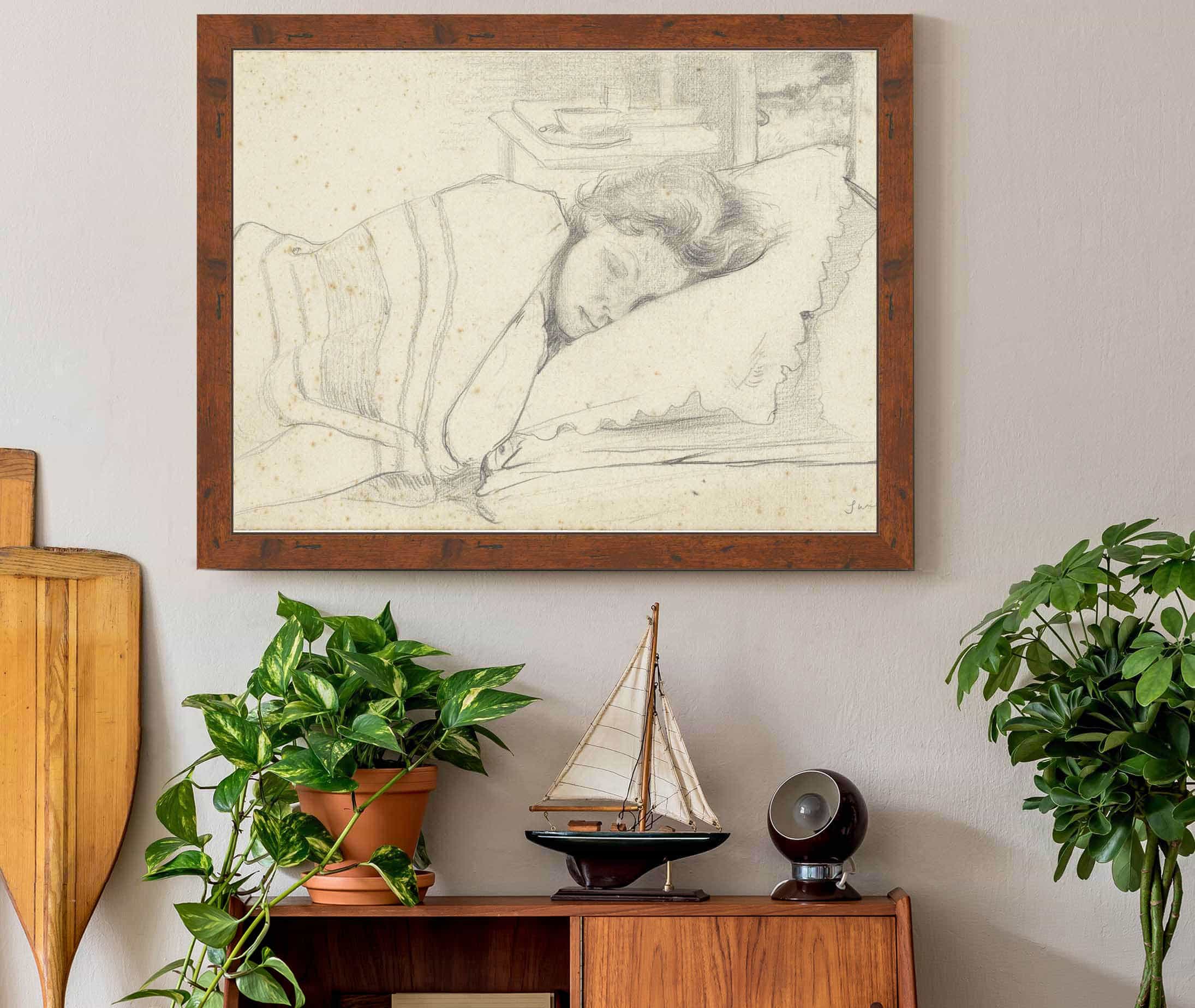 Vrouw Van Richard Roland Holst In Bed Naar Rechts by Richard Nicolaus Roland Holst