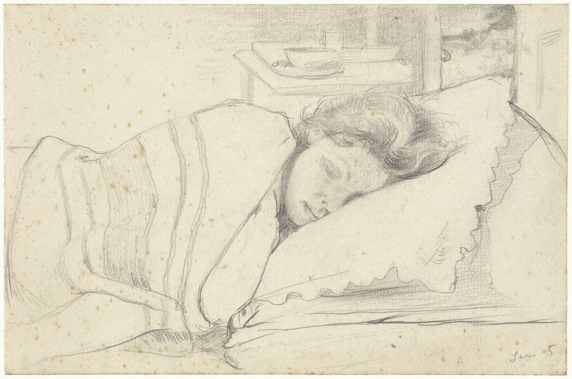 Vrouw Van Richard Roland Holst In Bed Naar Rechts by Richard Nicolaus Roland Holst