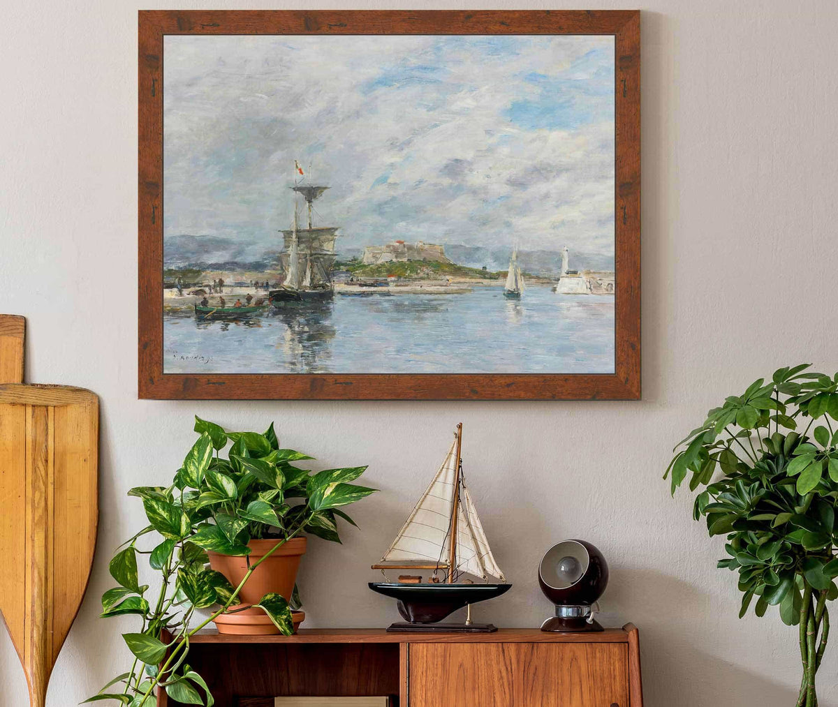 Vue Du Port Dantibes Le Quai Le Matin by Eugene Boudin