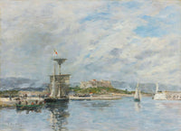 Vue Du Port Dantibes Le Quai Le Matin by Eugene Boudin