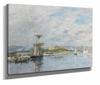 Vue Du Port Dantibes Le Quai Le Matin by Eugene Boudin