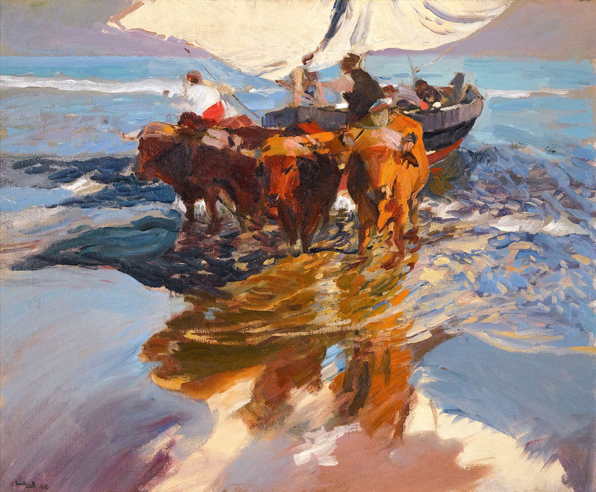 Vuelta De La Pesca Playa De Valencia The Return From Fishing Valencia Beach by Joaquin Sorolla