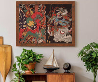 Warrior On Skull Kintoki Overpowering A Demon by Tsukioka Yoshitoshi