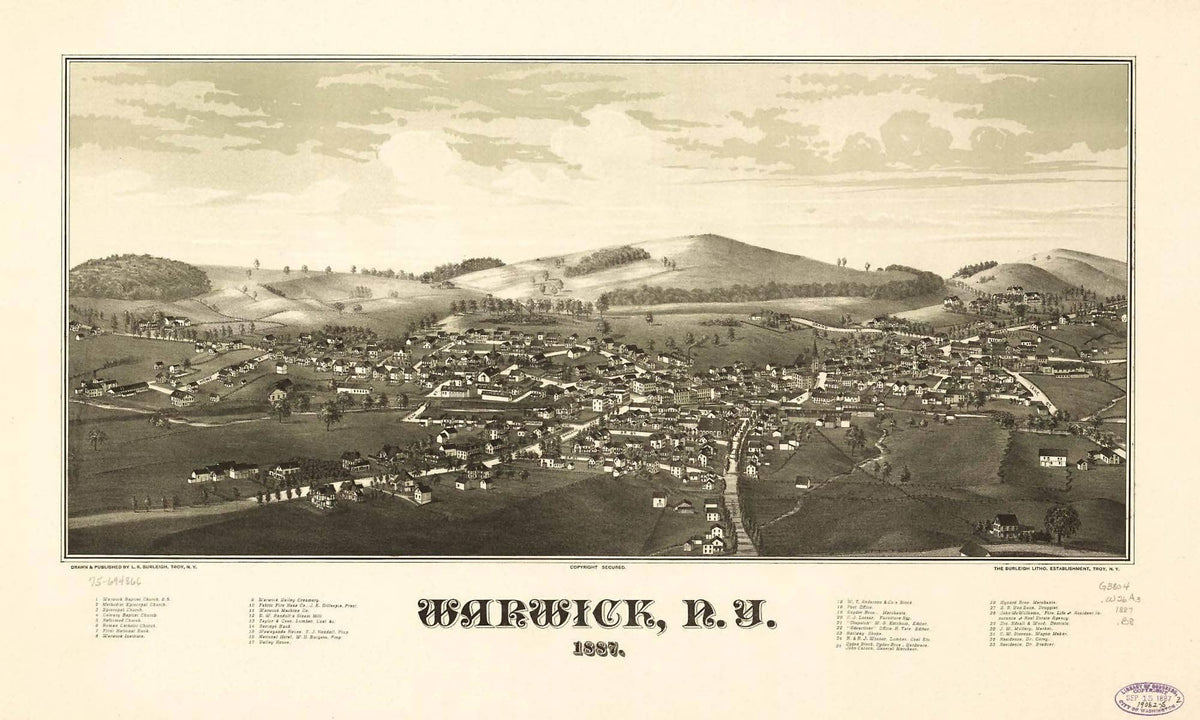 Warwick Ny 1887  State Of New York
