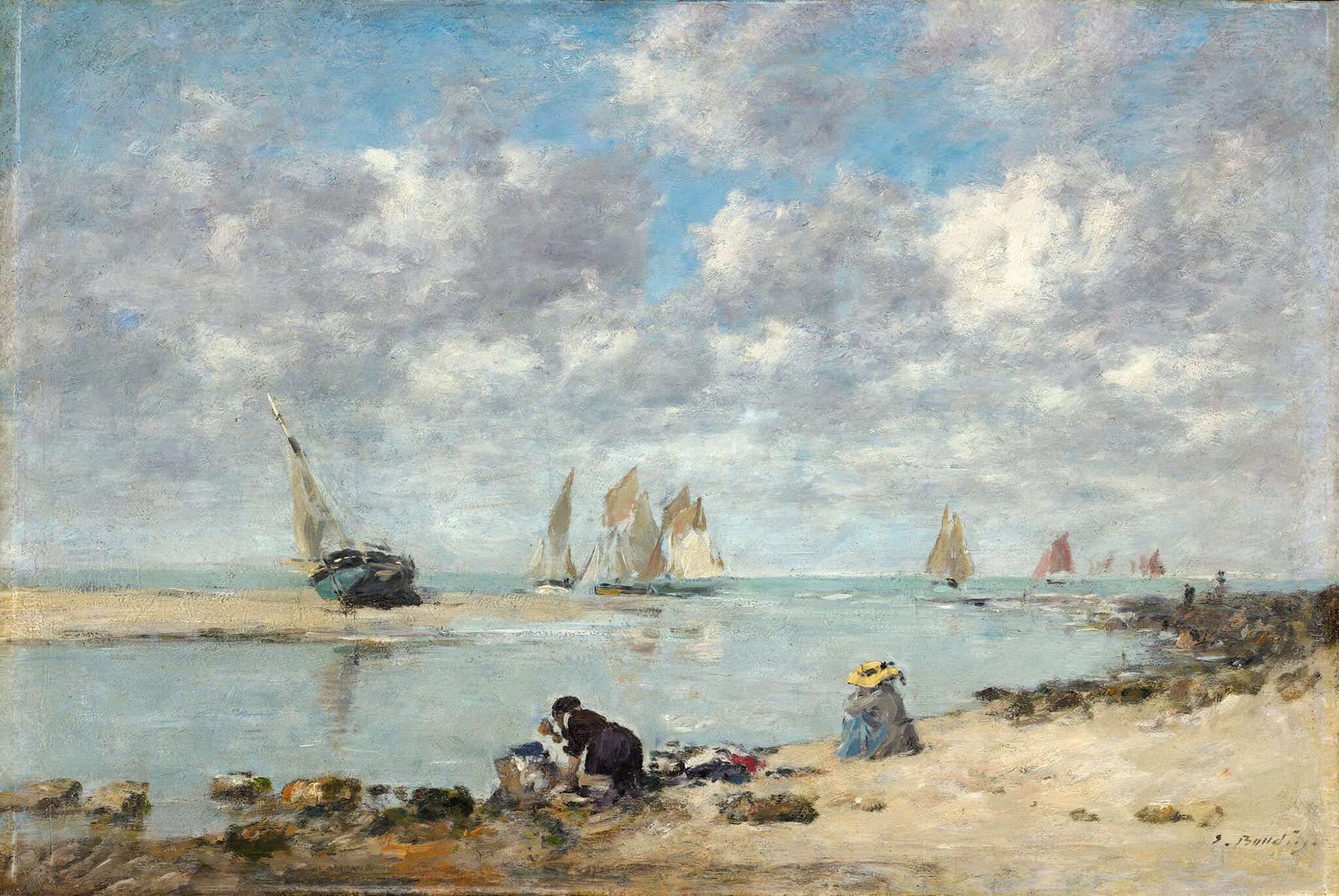 Washerwoman Near Trouville by Eugene Boudin