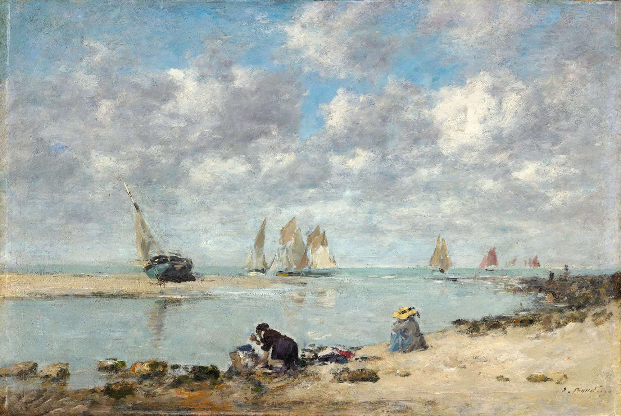 Washerwoman Near Trouville by Eugene Boudin