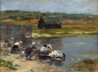 Washerwomen At The Edge Of The Pond by Eugene Boudin