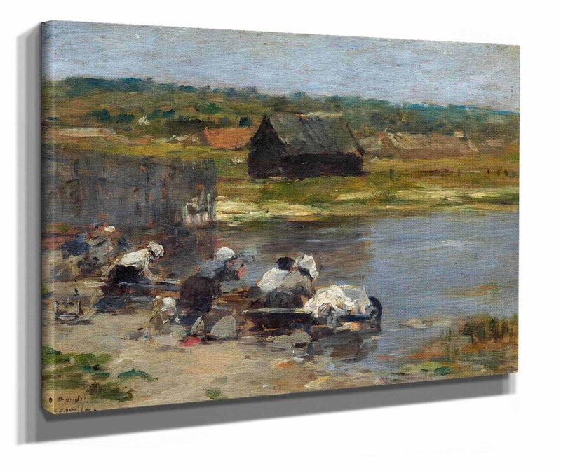 Washerwomen At The Edge Of The Pond by Eugene Boudin