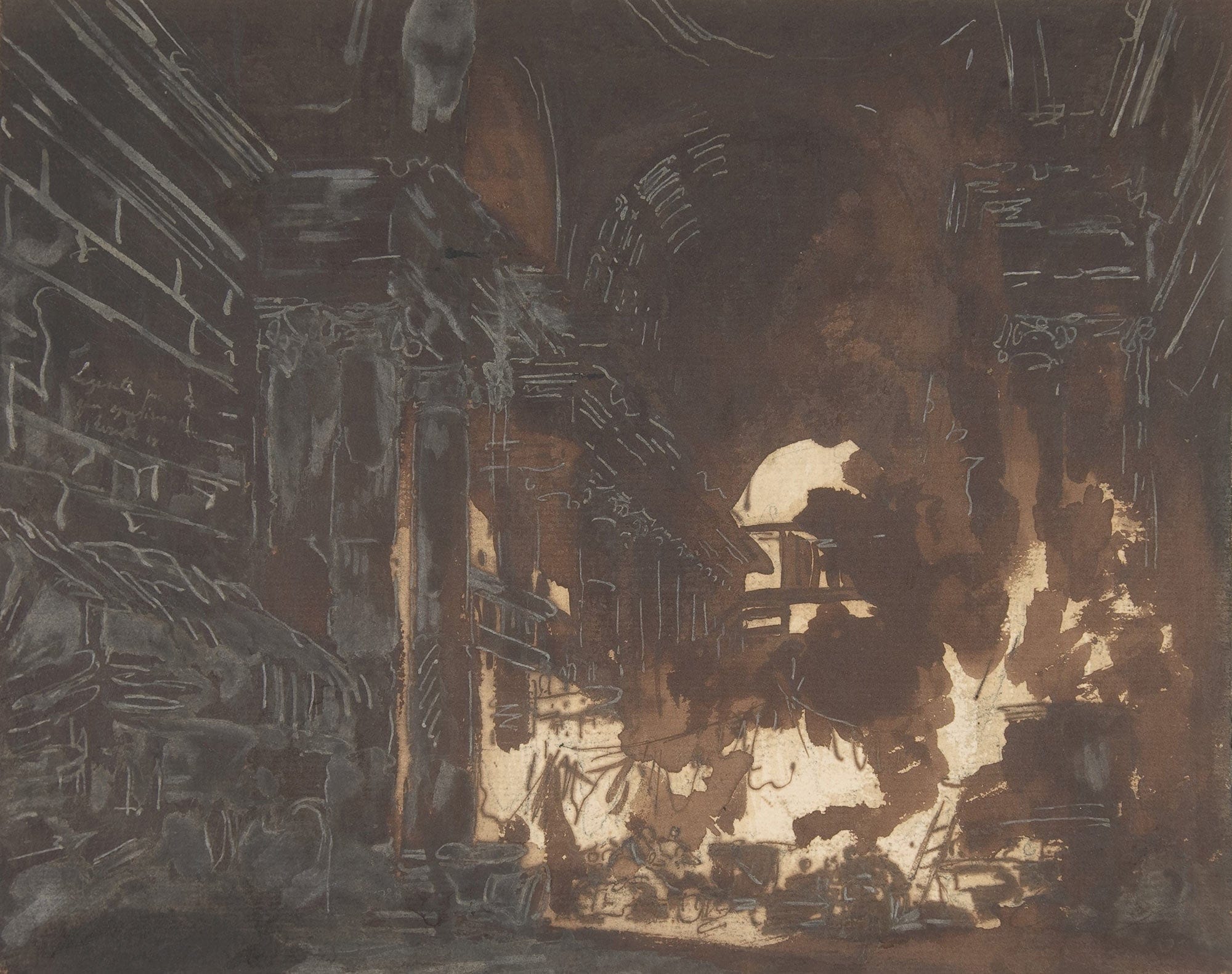 Washerwomen In A Ruined Gallery by Hubert Robert