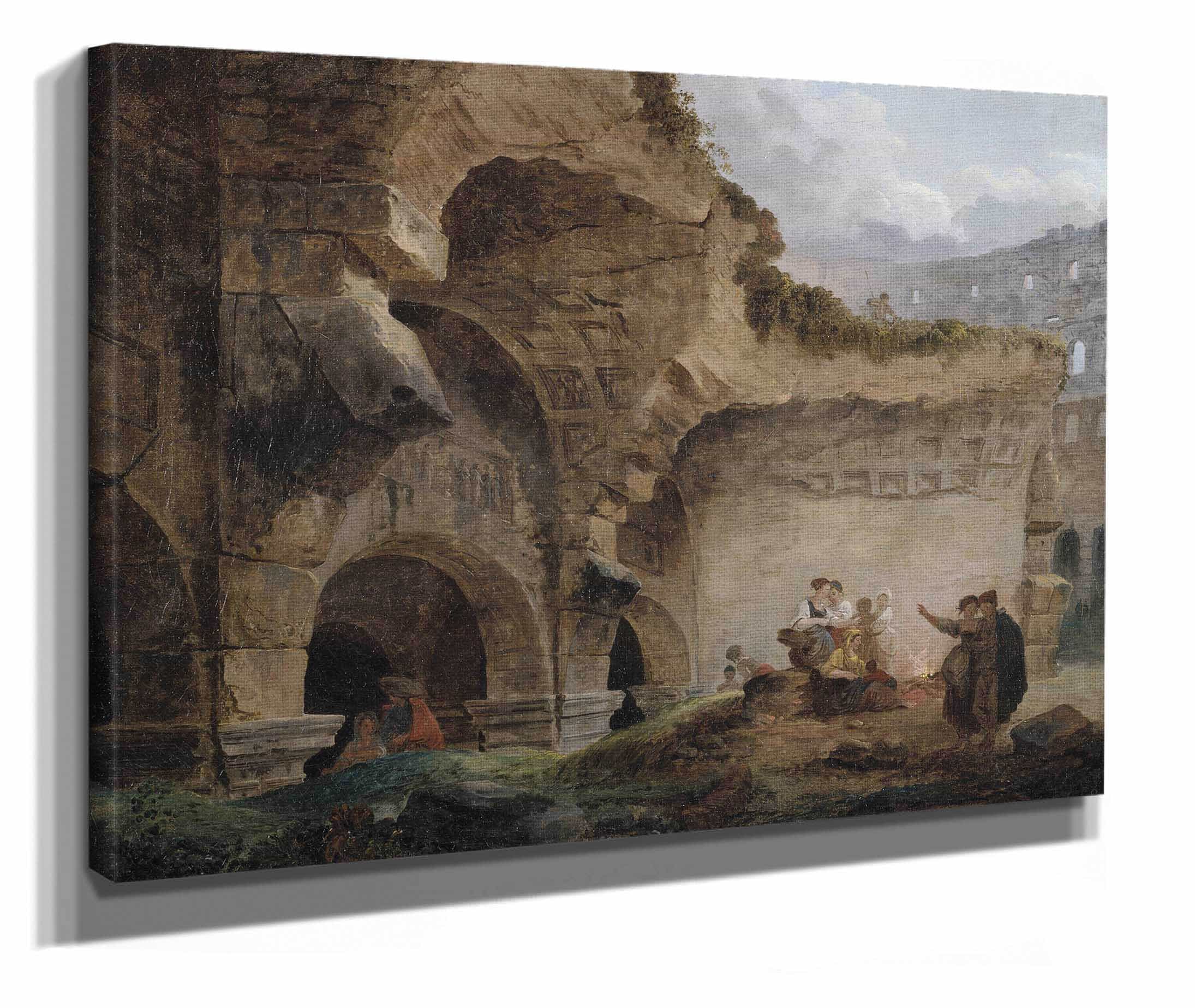 Washerwomen In The Ruins Of The Colosseum by Hubert Robert
