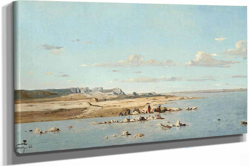 Washerwomen On The Banks Of The Durance by Paul Gauguin