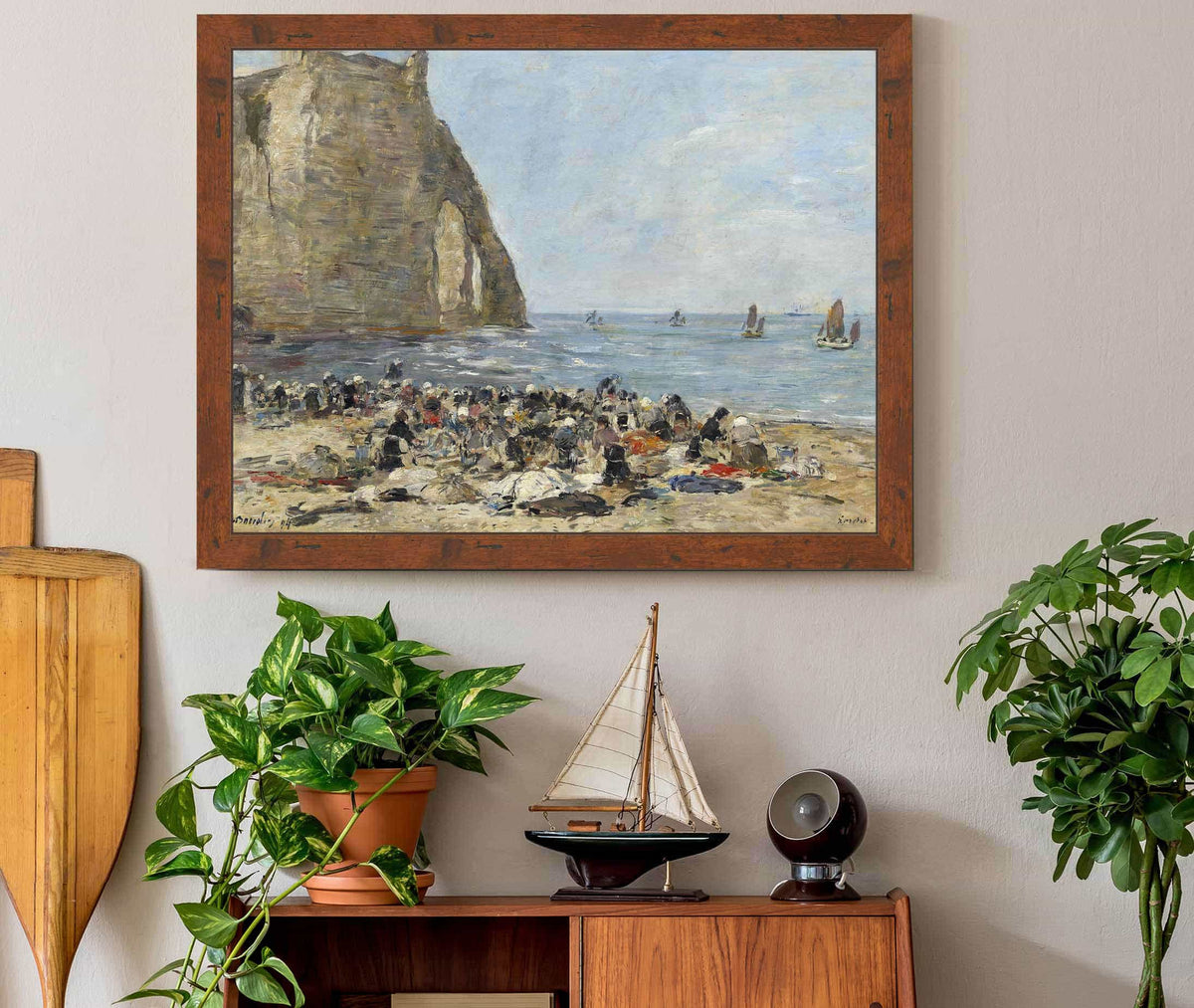 Washerwomen On The Beach Of Etretat by Eugene Boudin