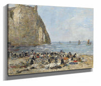 Washerwomen On The Beach Of Etretat by Eugene Boudin